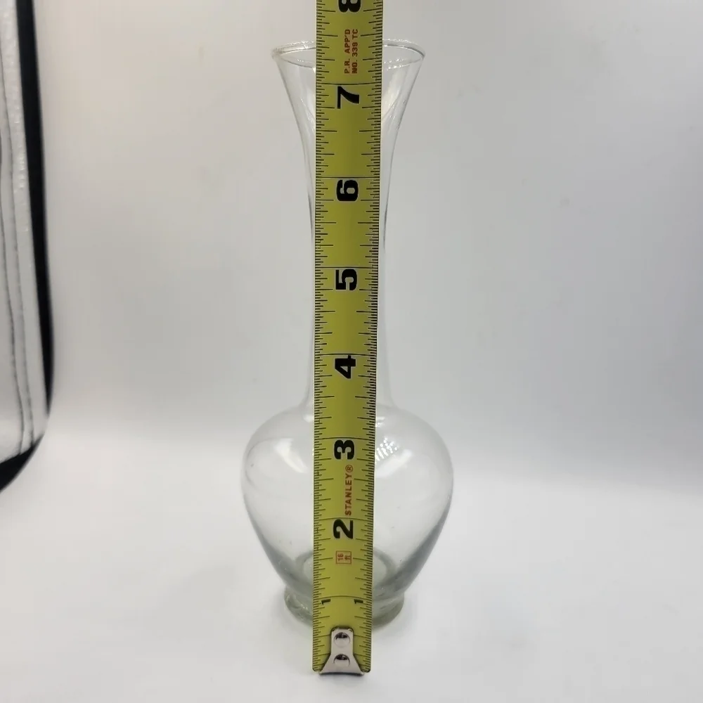 Vintage Etched Clear Floral Vase